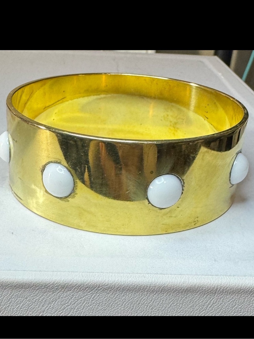 YOSCA Brass Wide Bangle Bracelet